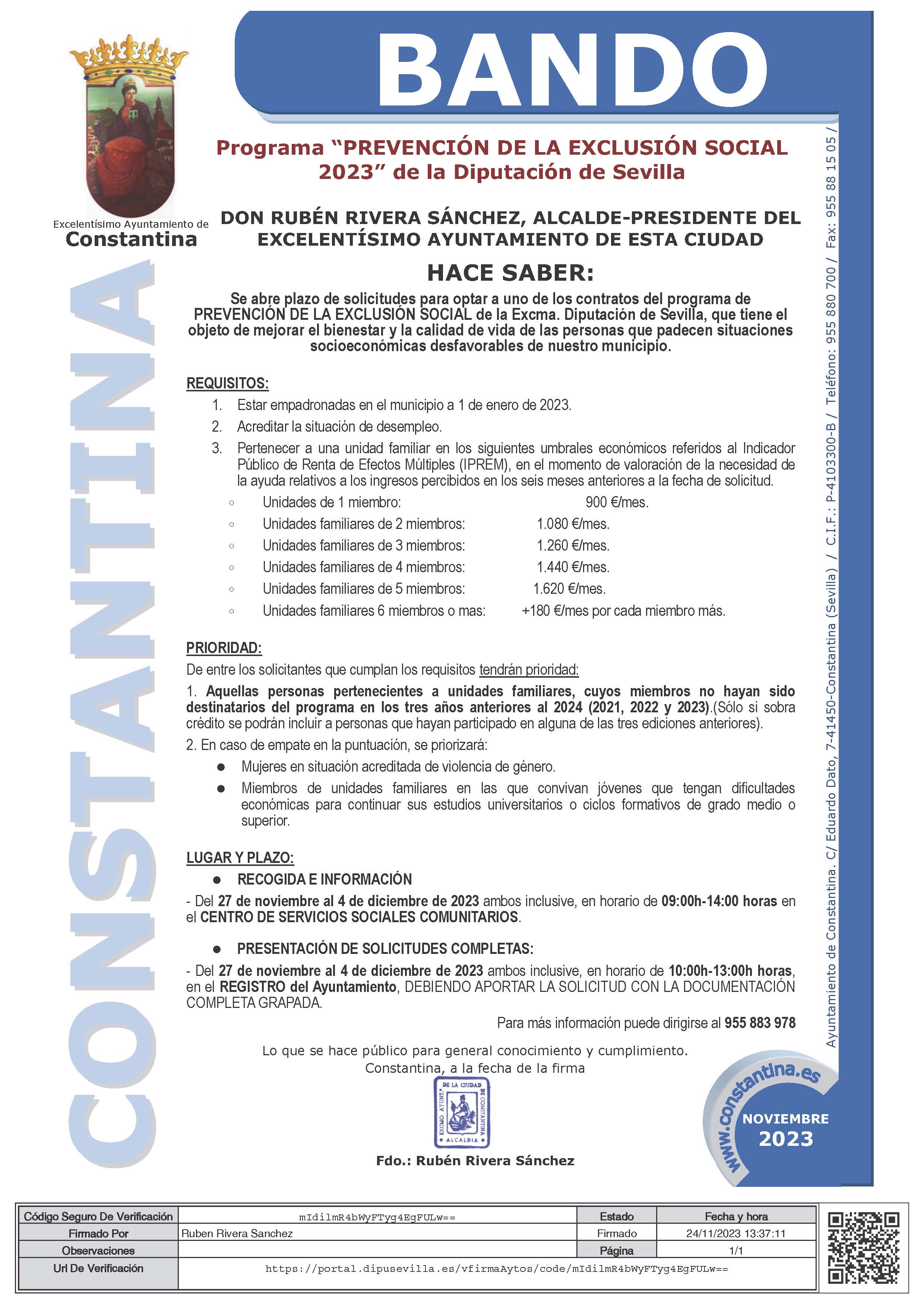 BANDO PES Constantina noviembre 2023