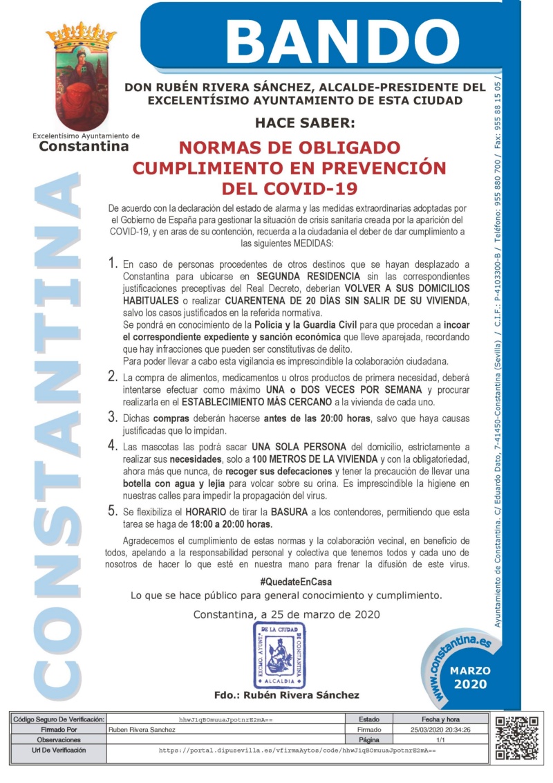 BANDO medidas obligatorias prevencio¿n COVID19 25marzo2020