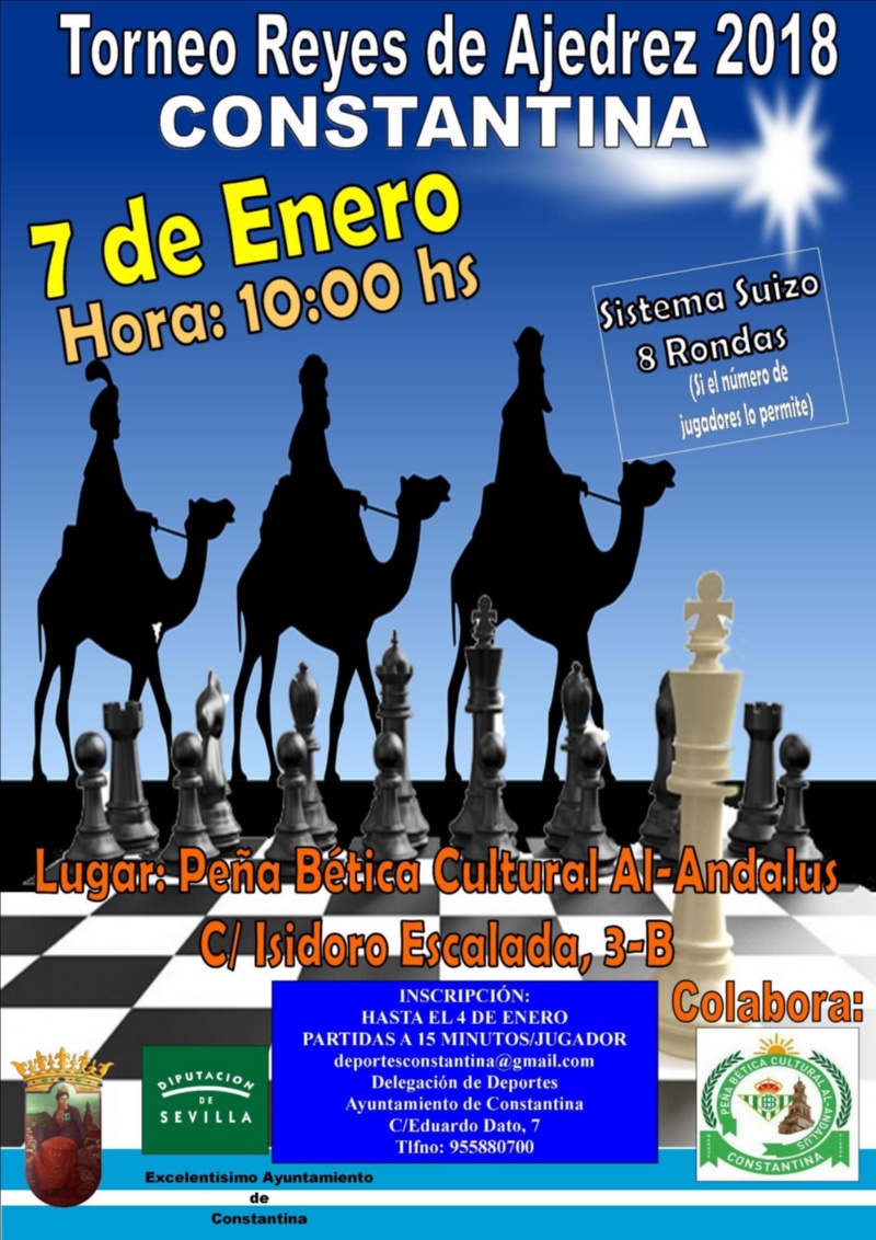 CARTEL TORNEO AJEDREZ DE REYES 2018