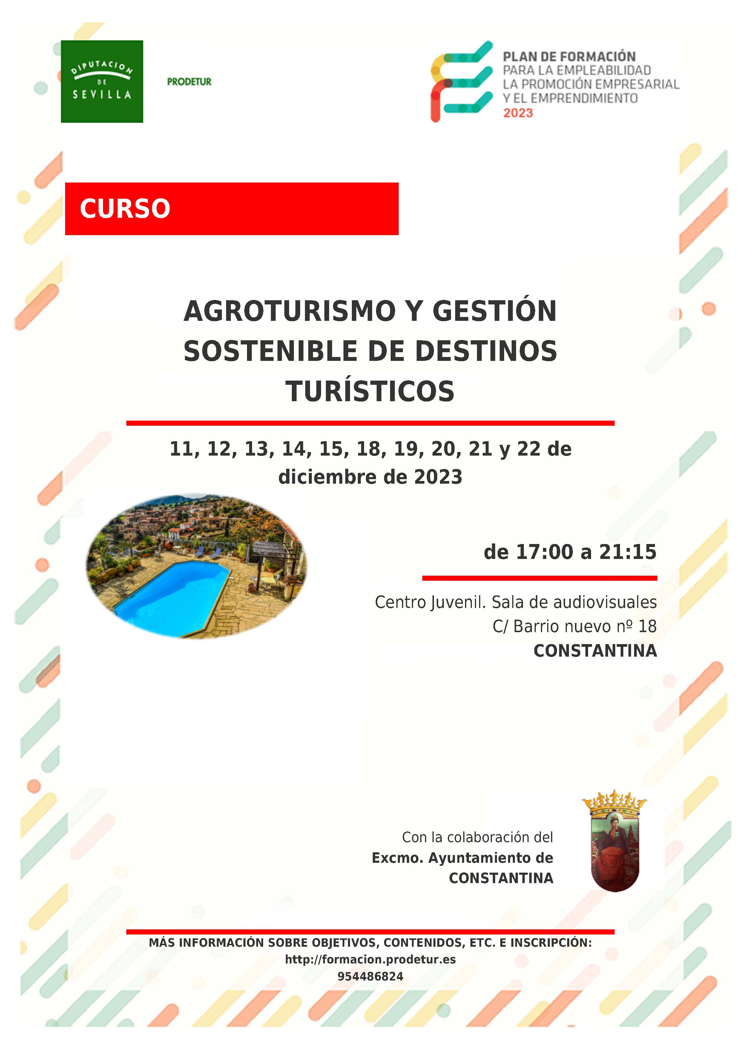 Curso Agroturismo y Gestión Sostenible de Destinos Turísticos Constantina diciembre 2023