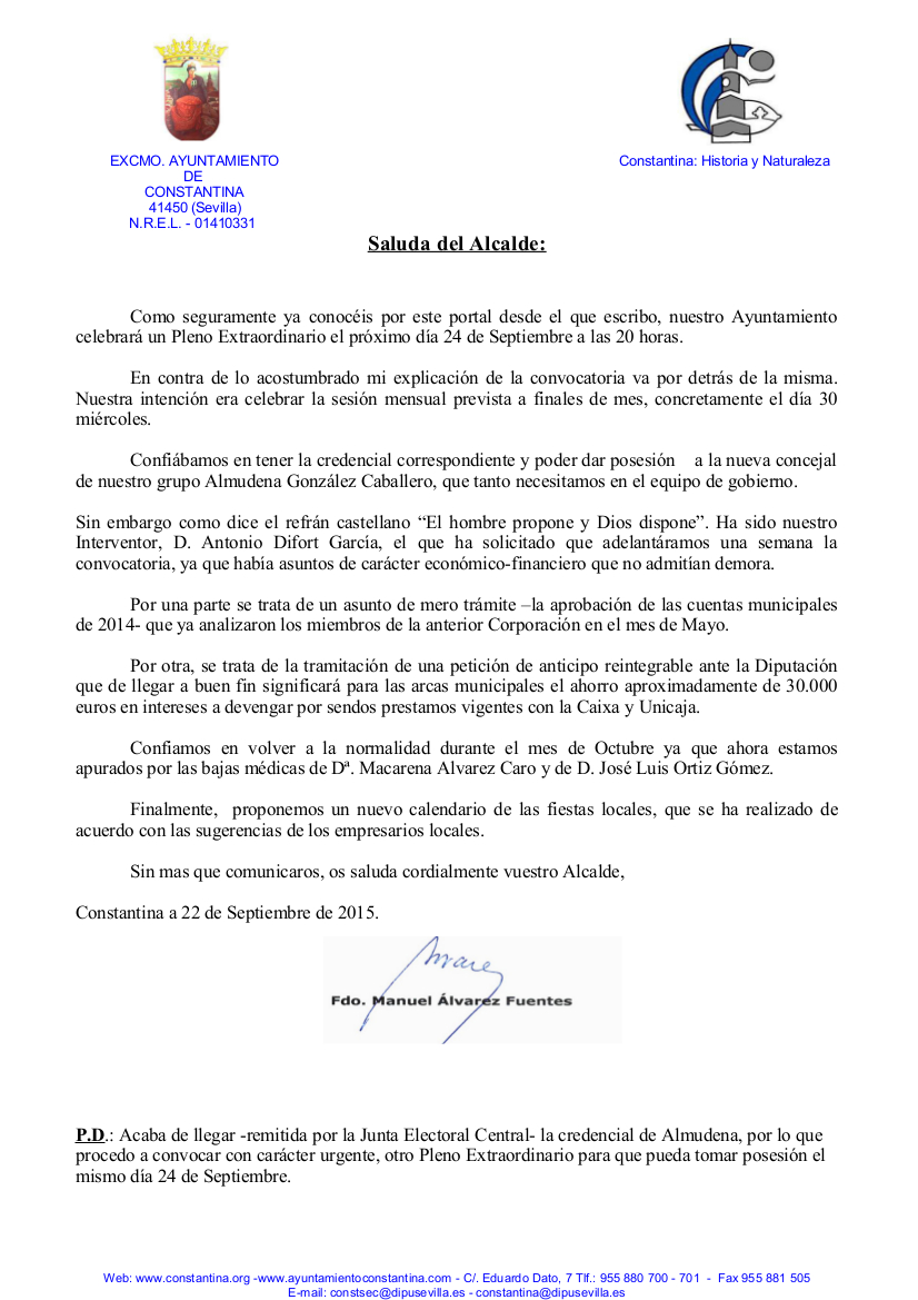 SALUDA DEL ALCALDE 220915
