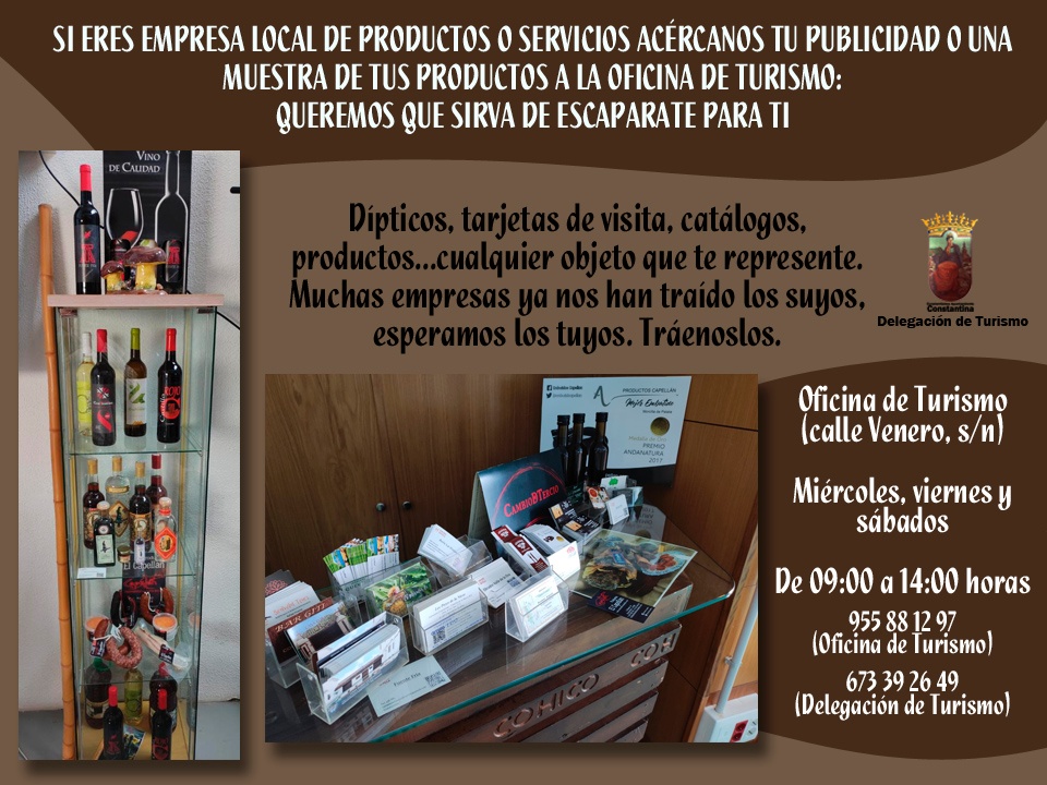 Si eres empresa de Constantina tyráenos tu publicidad a la oficina de Turismo