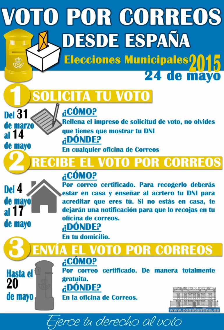 Voto por correos elecciones municipales 2015_Ayuntamiento Constantina Sevilla