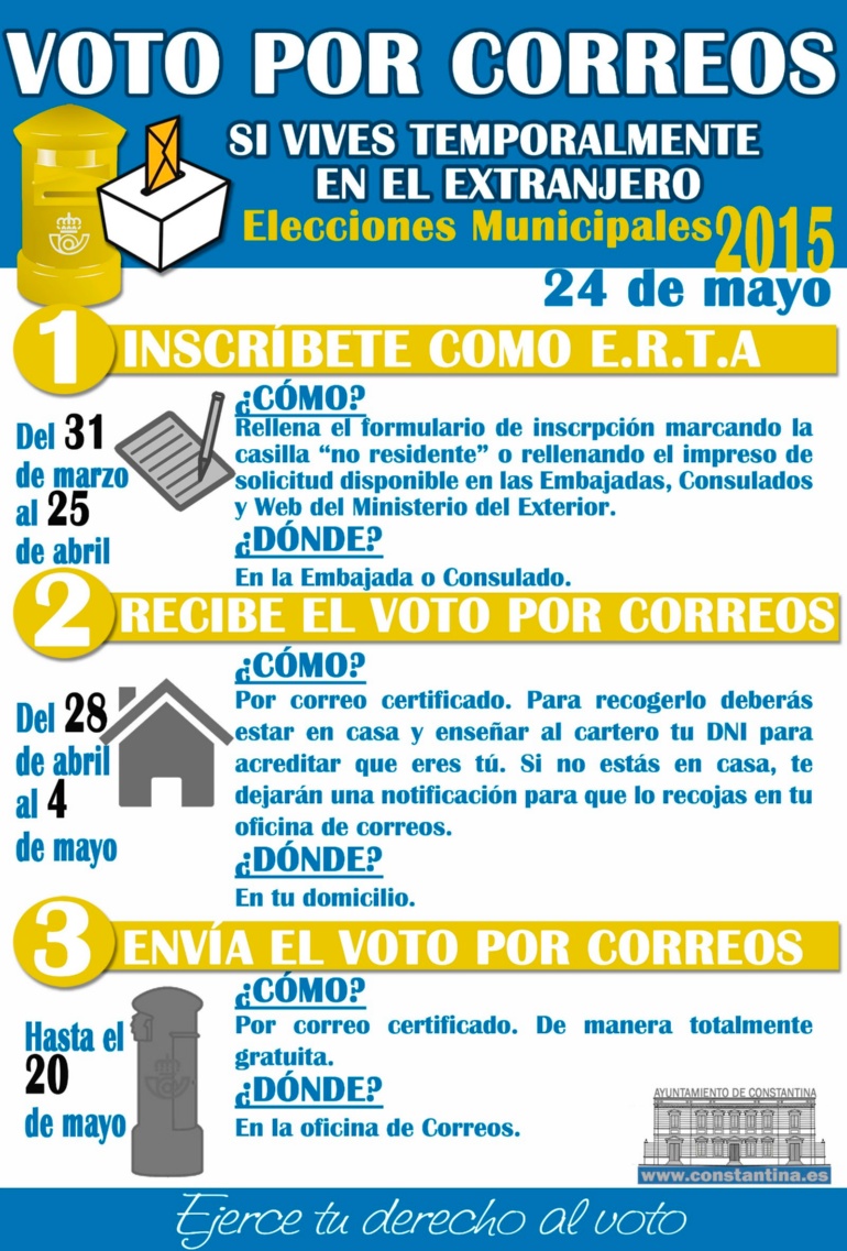 Voto por correos elecciones municipales 2015_extranjero_Ayuntamiento Constantina Sevilla