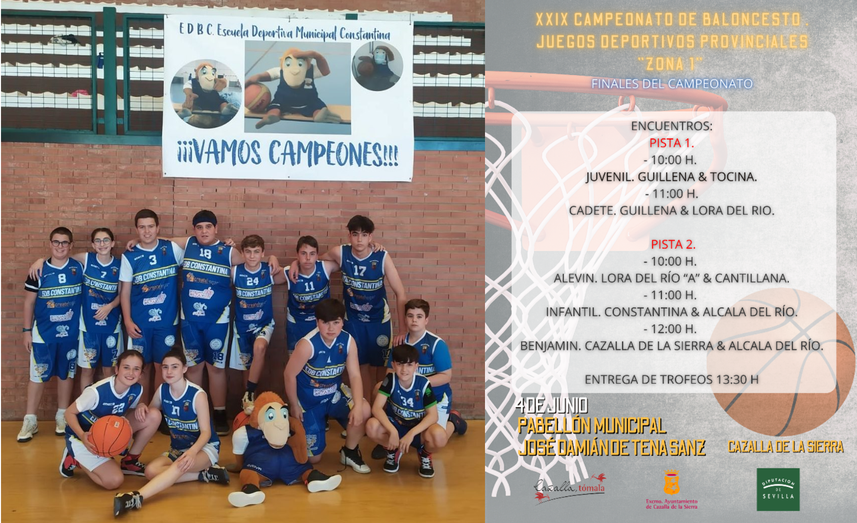 constantina BALONCESTO JUEGOS DEPORTIVOS PROVINCIALES ZONA 1 CARTEL