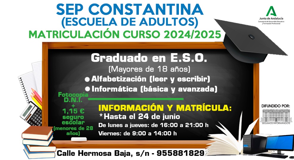 matrícula centro adultos constantina 2024