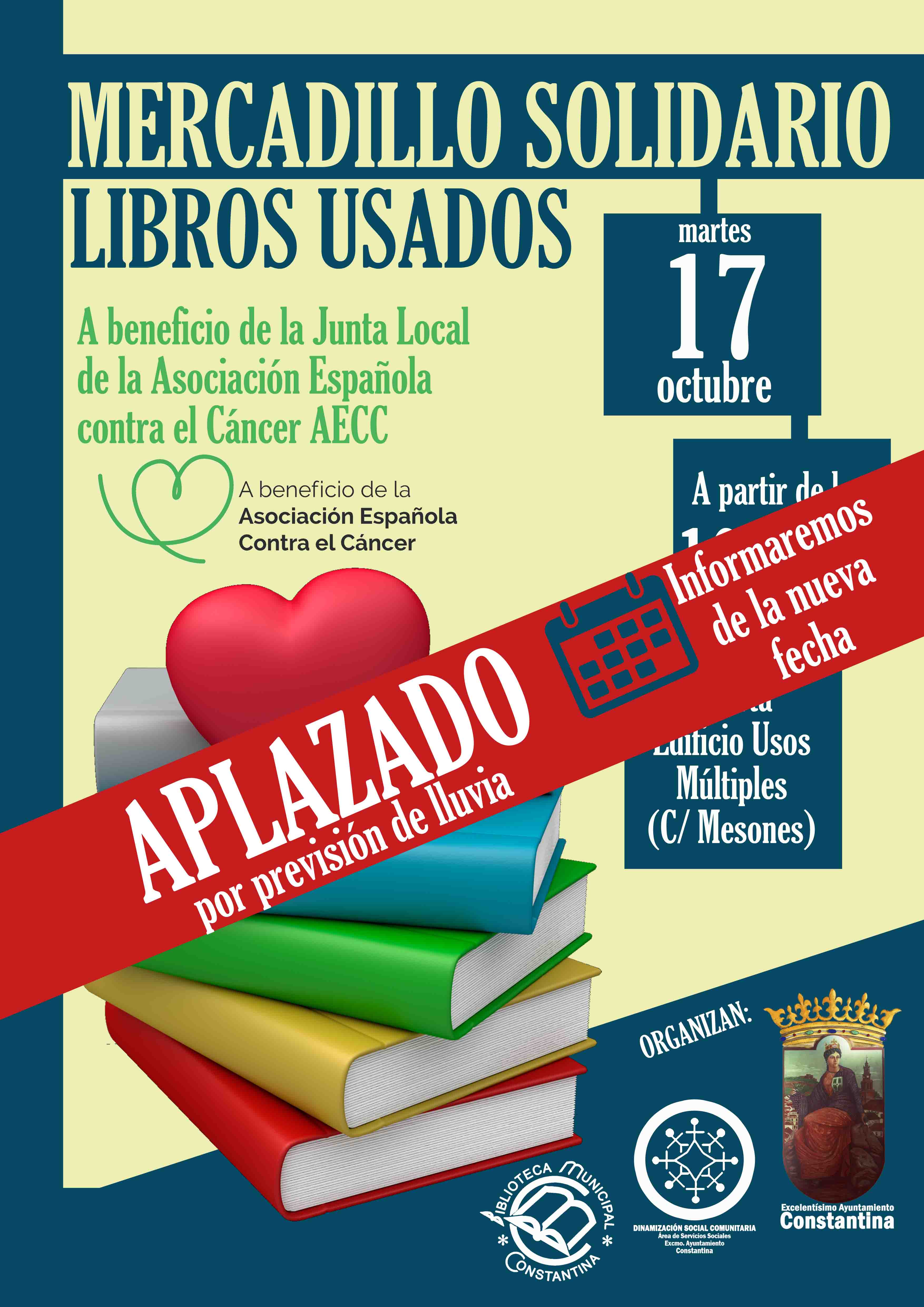 mercadillo solidario libros usados Constantina 2023 APLAZADO