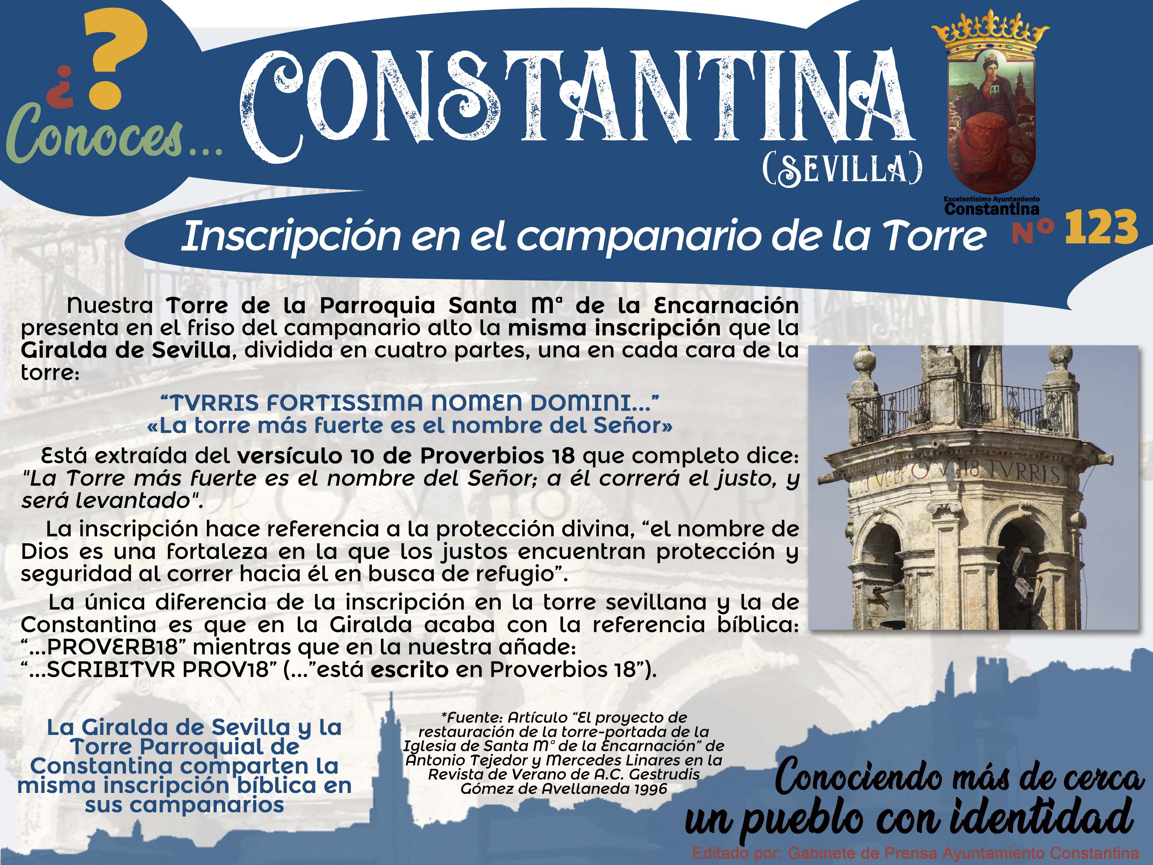 123 Inscripción en el campanario de la Torre