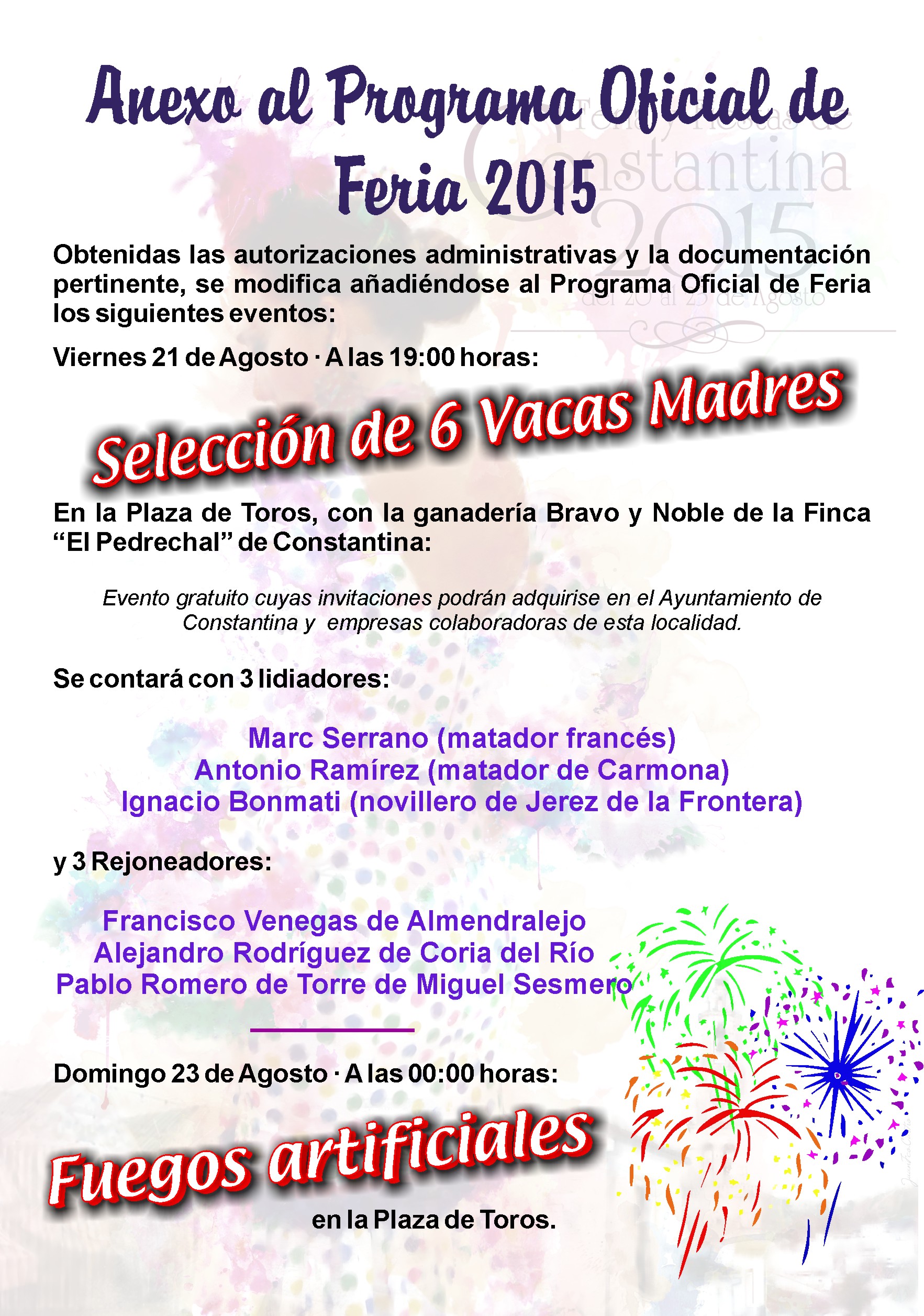 ANEXO DE PROGRAMA DE FERIA