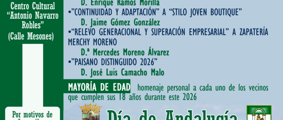 Actos institucionales Día Andalucía 28F Constantina_Cartel