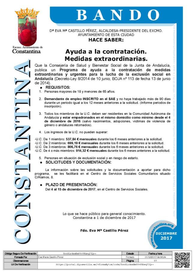 BANDO AYUDAS A LA CONTRATACIÓN 2017