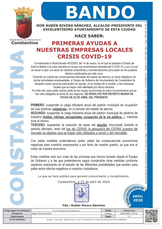 BANDO CONSTANTINA ayudas empresas locales 23abril2020