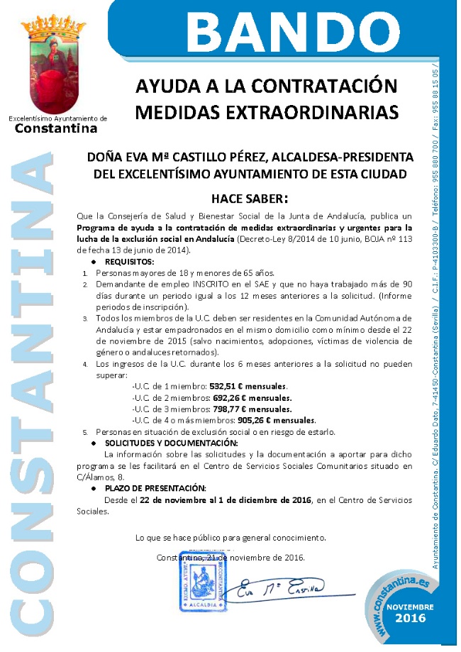 BANDO ayuda contratación