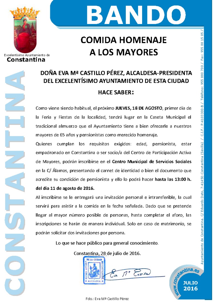 BANDO comida mayores 2016