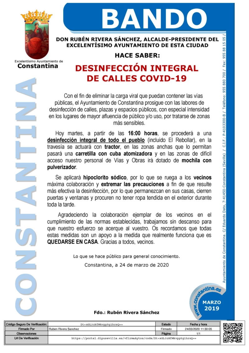 BANDO desinfección integral calles COVID19 24marzo2020