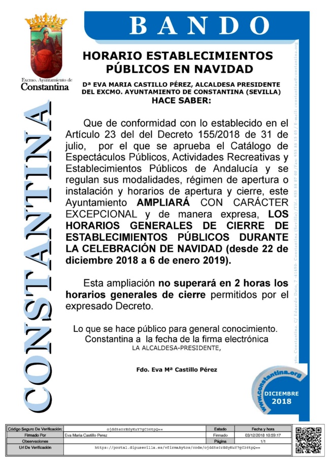 BANDO horarios establec.públicos 2017