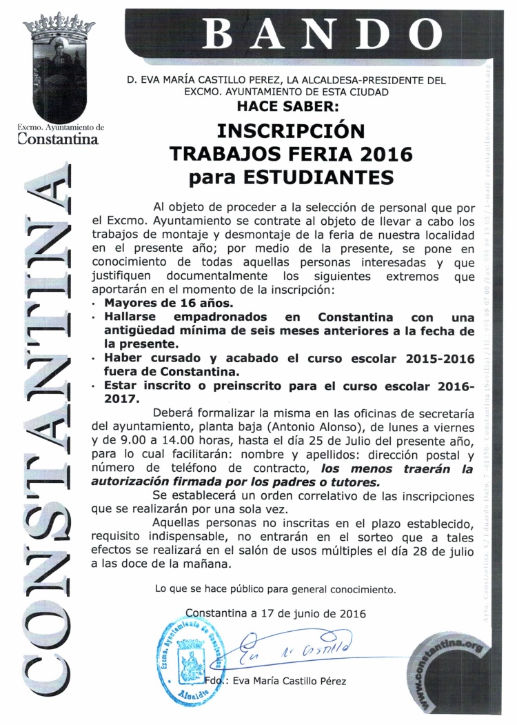 BANDO trabajos feria estudiantes 2016