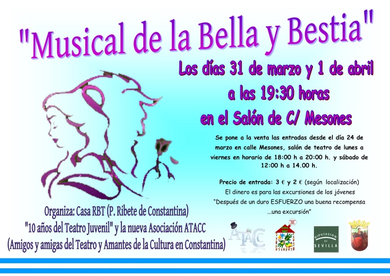 Cartel Musical de la Bella y la Bestia Constantina