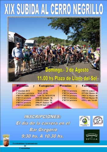 Cartel Subida Cerro Negrillo 2014