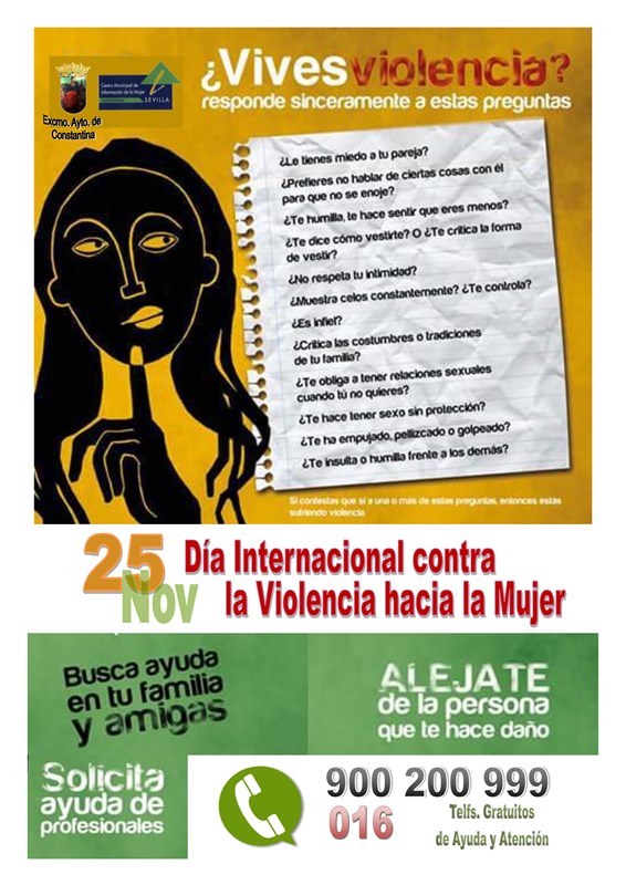 Día internacional contra la violencia hacia la mujer 25 de noviembre material para colegios
Constantina 2015 3