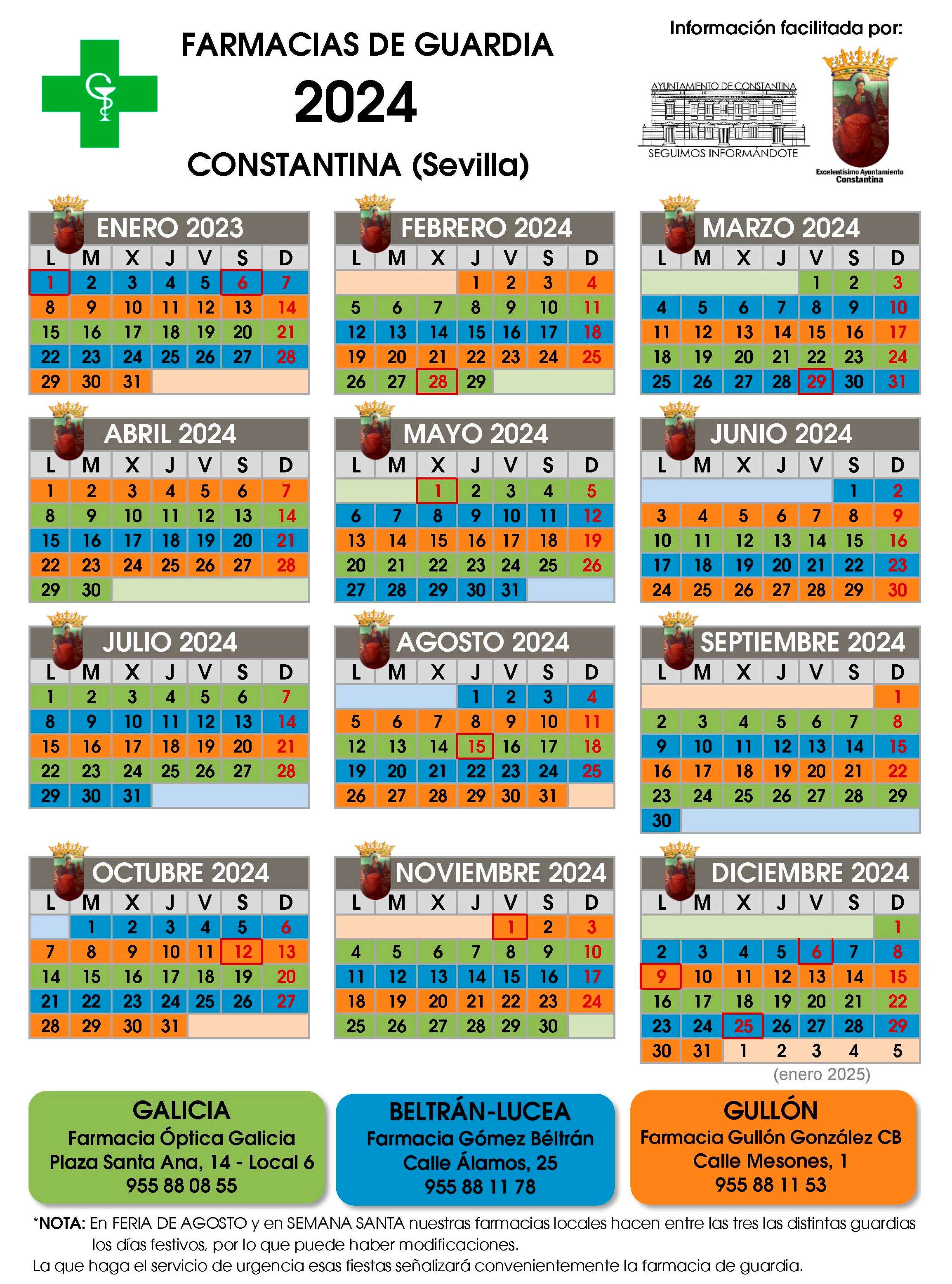 Farmacias Guardia Constantina 2024