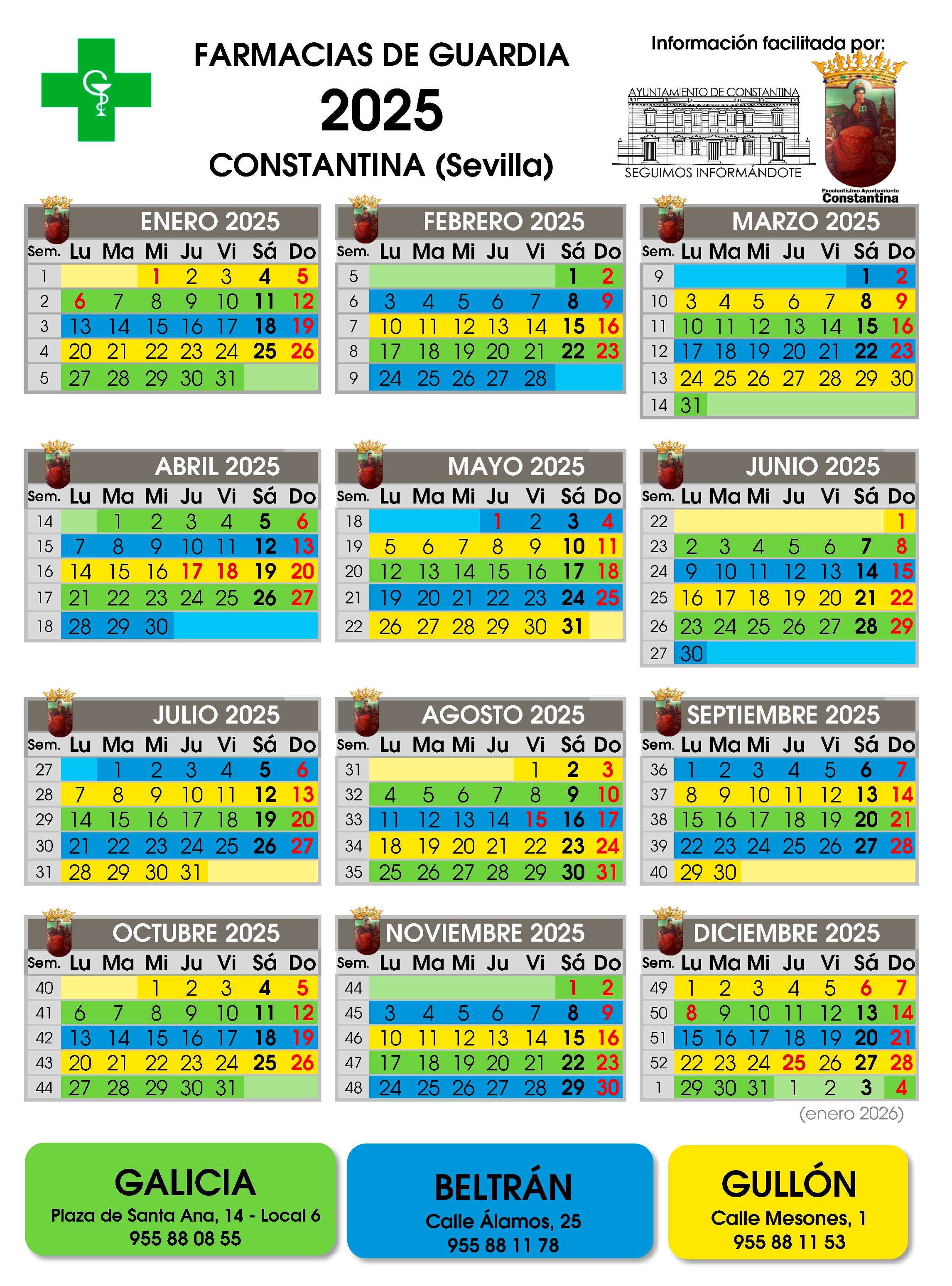 Farmacias Guardia Constantina 2025