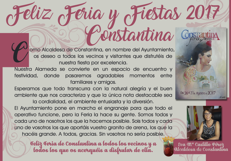 Feliz Feria Constantina 2017_Alcaldesa Ayuntamiento
