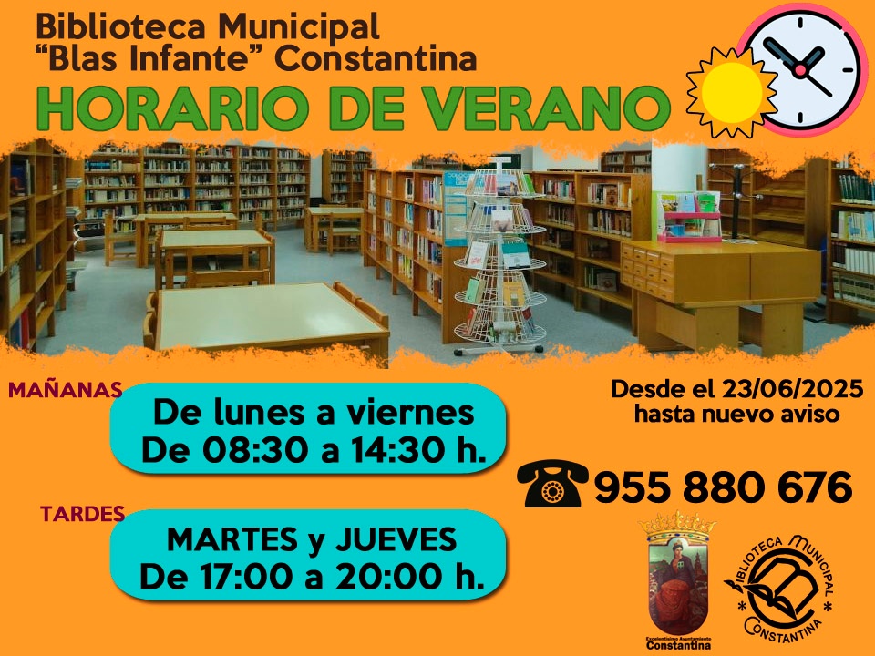 HORARIO BIBLIOTECA CONSTANTINA VERANO