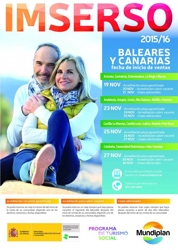 Imserso viajes a Baleares y Canarias