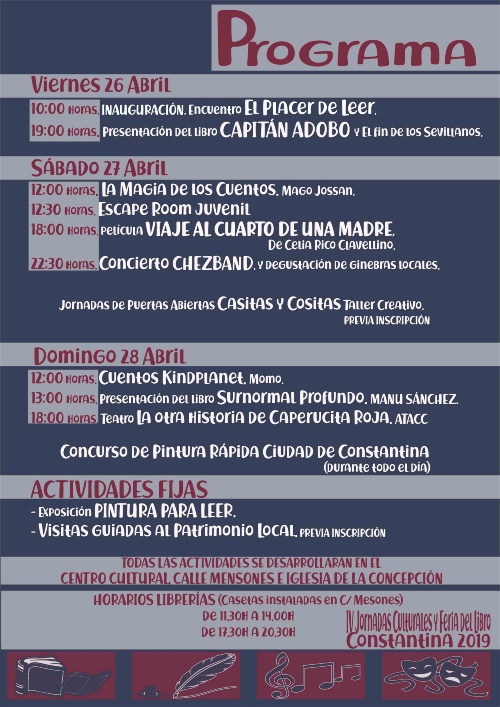 PROGRAMACIÓN jornadas culturales constantina 2019