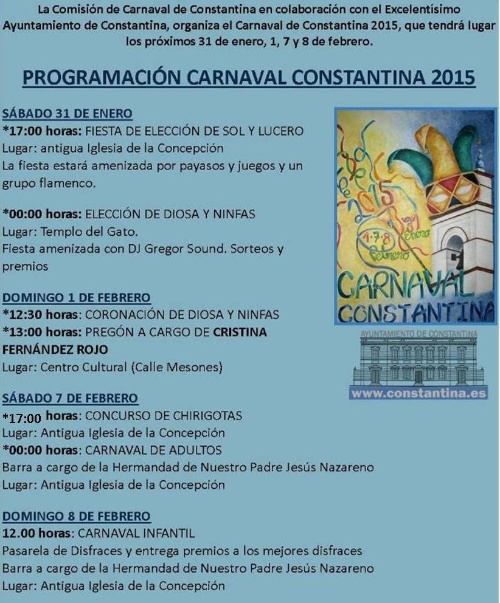 Programación Carnaval Constantina 2015