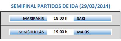 Semifinal ida Liga Local Futbol Sala