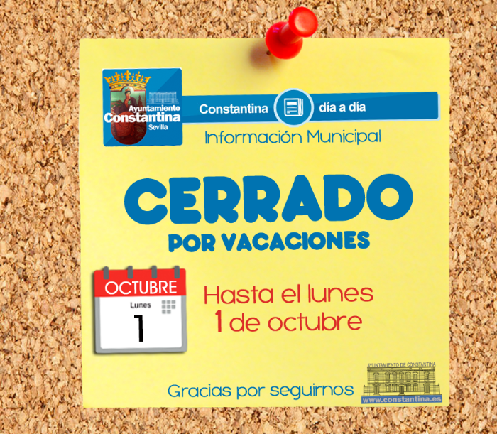 cerrado por vacaciones