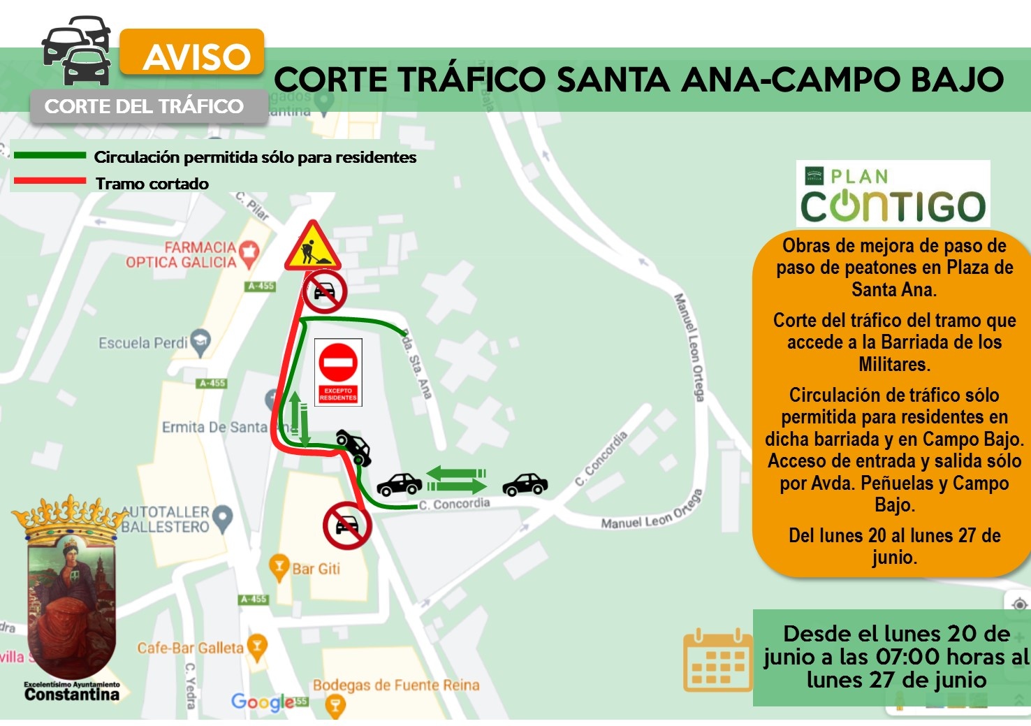 corte calle constantina