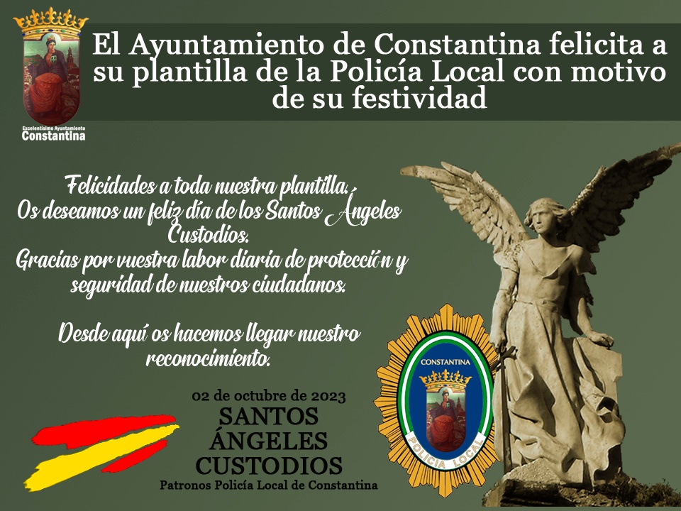felicidades policía local festividad santos ángeles custodios ayuntamiento Constantina
