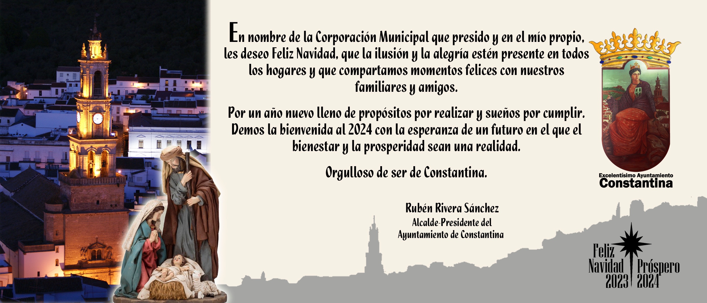 felicitación Navidad alcalde Constantina 2023