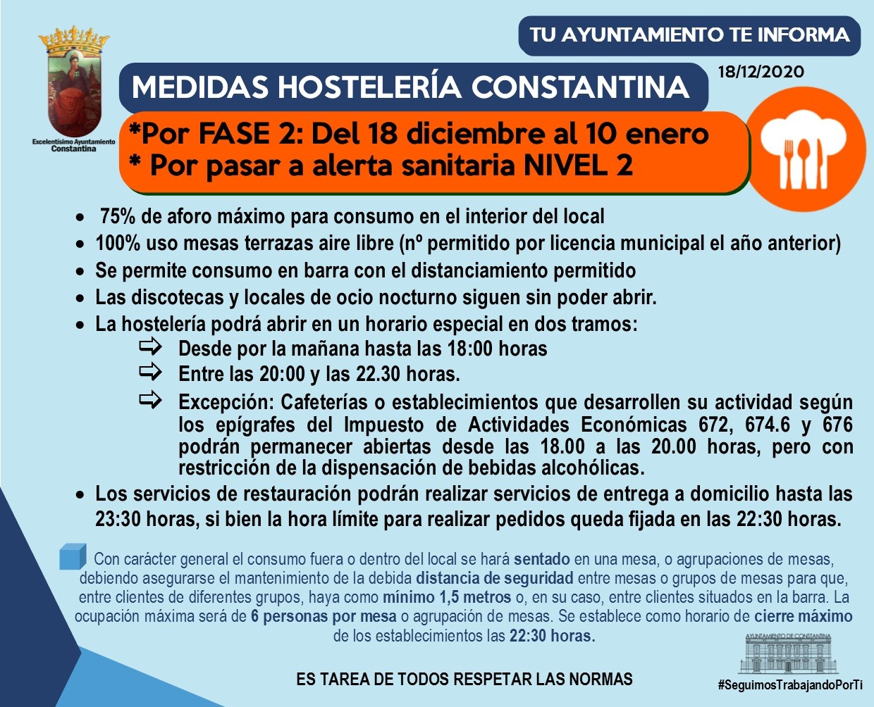 medidas hostelería constantina 18 diciembre