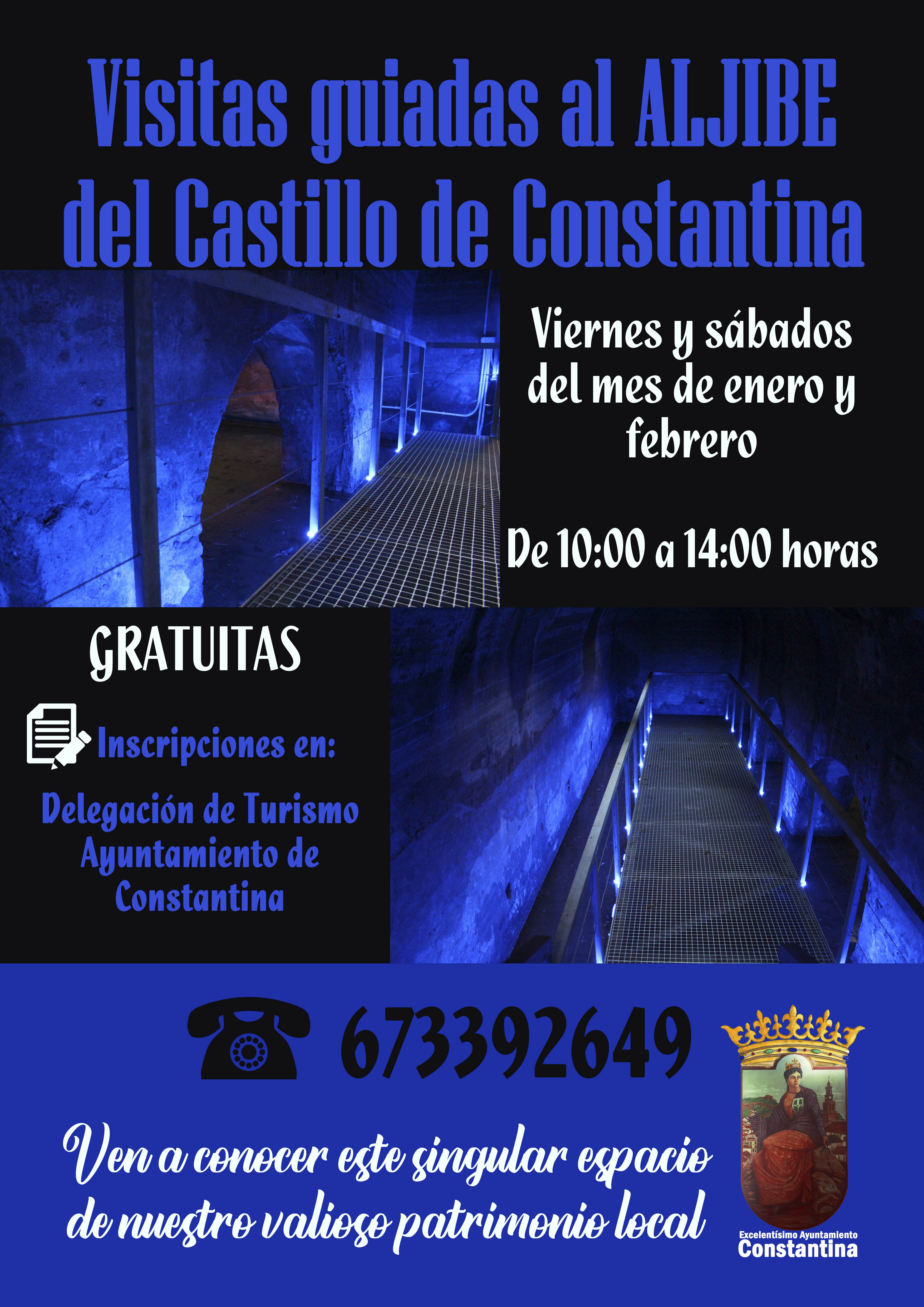 visitas guiadas aljibe castillo constantina enero 2024